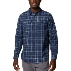 Columbia Silver Ridge Plaid Skjorte LS, Herre -Arc’teryx butik 510738 columbia silver ridge plaid skjorte herre navy grid